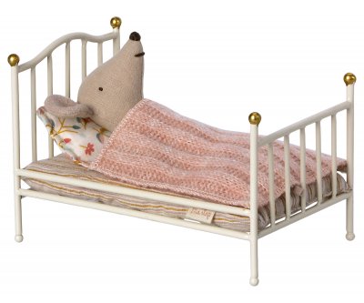 Maileg Vintage bed Mouse - Off white