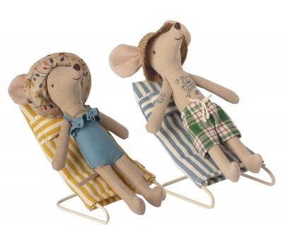 Maileg Beach chair set - Mouse
