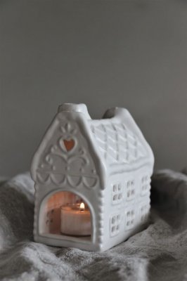 Majas Gingerhouse ljuslykta vit