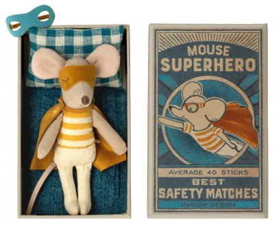 Maileg Super Hero Mouse, Little brother in box