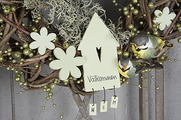 A lot Dekoration Trähus "Välkommen"
