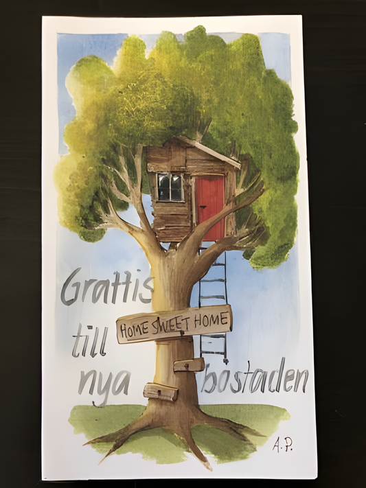 Köp Dubbelvikt kort - Grattis till nya bostaden – Unik produkt från Taavola Gården